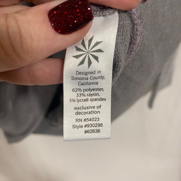 Athleta Tranquility Gray Cowl Neck Pullover Tunic‎ Size M - Picture 6 of 9